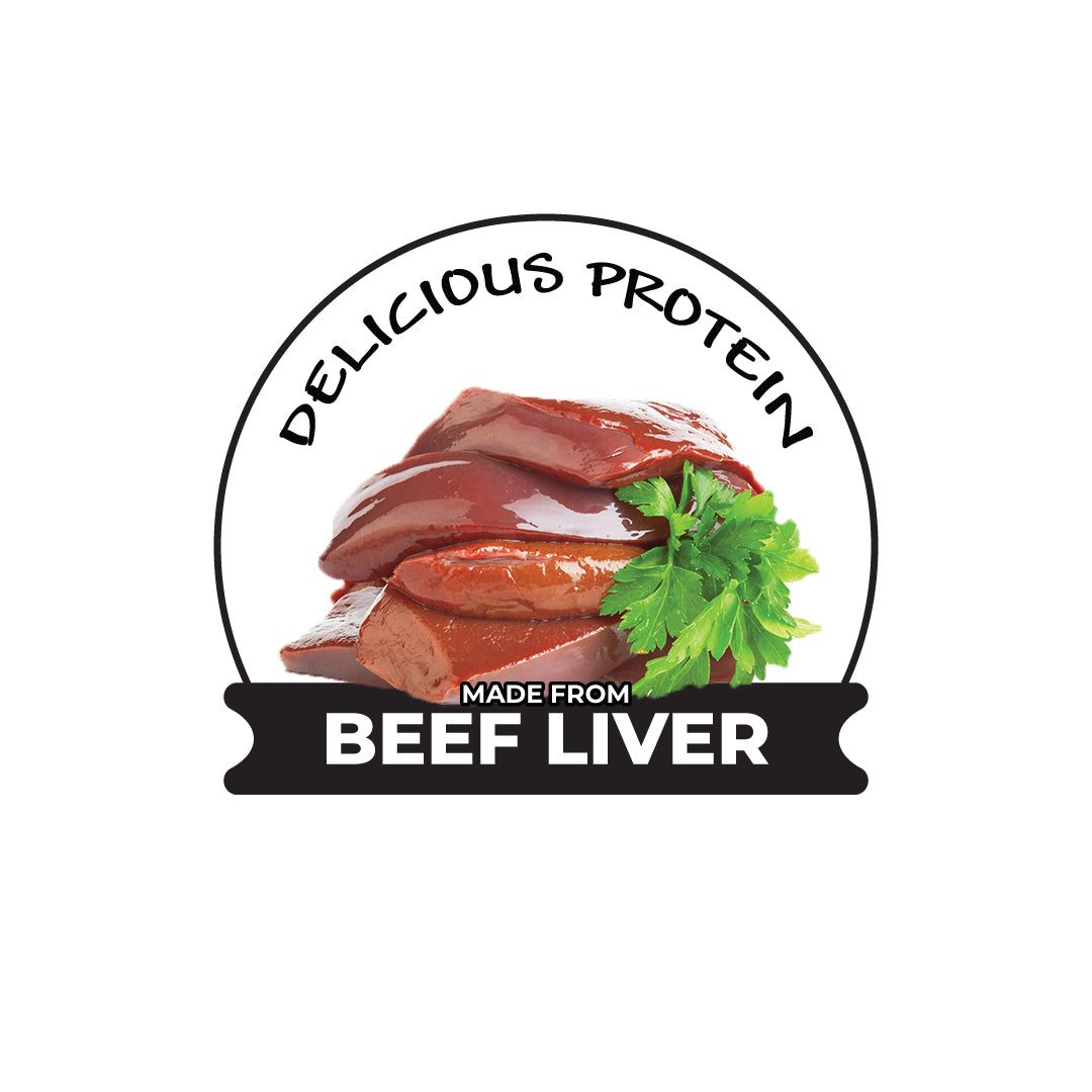 logo with an image of real beef liver